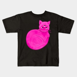 Third eye pink cat Kids T-Shirt